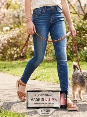 Lucky Brand Brooke Legging Blue Stretch Denim High Rise Skinny Jeans Size 6/28